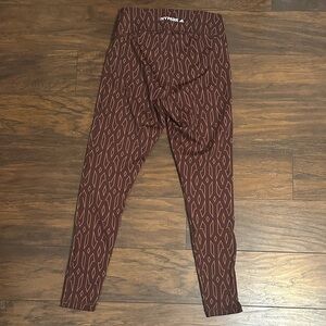 IVY PARK women Maroon Leggings with Tan Geometric Print